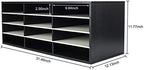 PAG-Mass Mail Sorter Organizer, Wood Countertop Literature Organizer, Student Mailbox for Classroom, Desktop Bill Paper Organizer for Office Home School, 12 Compartments, Black&White - Image 5