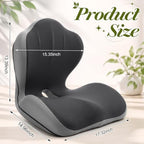 Chumia Ergonomic Seat Cushion Back Support for Office Chair Car, Gray - Image 2
