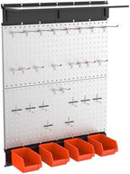TORACK Metal Pegboard with Accessoreis for Garage Wall, Tool Organizer Pegboard with Hooks, Wall Mounted Bins/Shelf, Tool Storage Peg Board for Wall(Grey) - Image 7