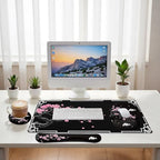 Cherry Blossom Desk Mat Set Oriental Black Zen Art Mouse Pad with Wrist Rest 4in1 Desk Mat for Desktop Ergonomic Computer Desk Arm Wrist Anti-Slip Computer Ergonomic Mouse Pad Home Office Gaming - Image 6