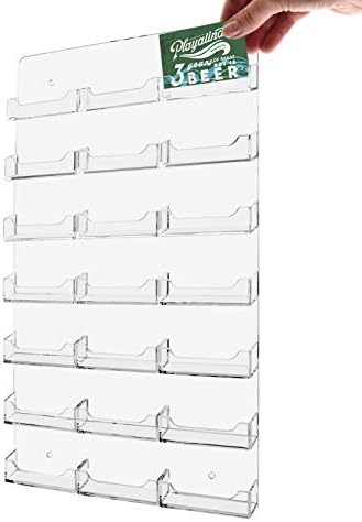 Marketing Holders Wall Business Card Holder with Hanging Hardware for 3.5" x 2" Gift Cards Clear Acrylic 21 Slot Display Holds 50 Contact or 30 Membership Cards No Assembly - Image 4