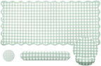 Sabary Green Gingham Desk Mat Set with Wrist Rest Keyboard Mouse Pad Set by Sabary