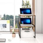 MARTY Desktop Printer Stand 2 Pack Printer Shelf for Desk Home/Office,Brown - Image 6