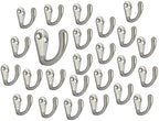 QCAA Premium Quality Single Prong Hook Hanger, Zinc Die Cast, Matte Nickel, Made in Taiwan, 25 Pack - Image 2
