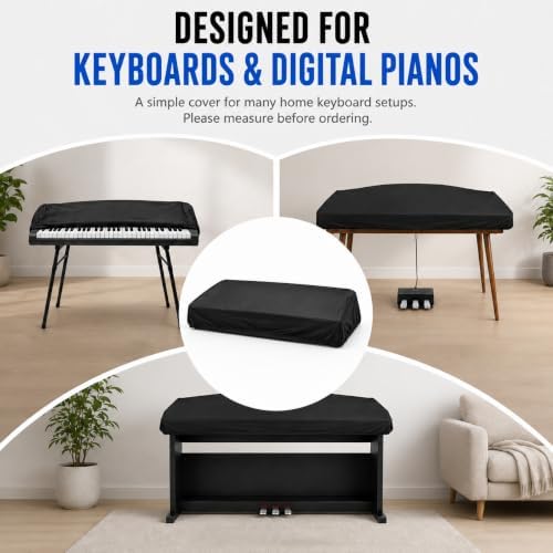 88 Key Keyboard Cover for Kawai ES520 2020-2026, Stretchy Dust Cover with Adjustable Cord for Digital Piano, Electric Keyboard, Studio and Daily Practice - Image 5