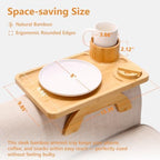 Bamboo Couch Arm Table,3 in 1 Clip-on Table,15.36" x 9.85" - Image 2