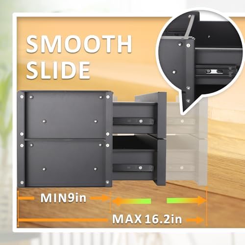 POPMOON 15in 2-tier Under Desk Drawer Adjustable Pull-Out Storage Organizer - Image 5
