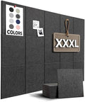 WALLHERO Cork Boards for Office, Dart Board Wall Protector, 59"x36" | 15 Pack | Black Bulletin Board, Cork Board, Cork Board Squares, Homasote Board, Bulletin Board Tiles (Gray Black) by WallHero