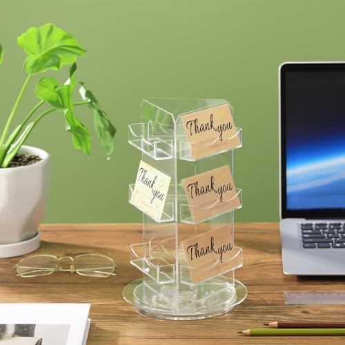 Rotating Business Card Holder Sticker Display Stand, 5.9 x 9.8 Inch - Image 3
