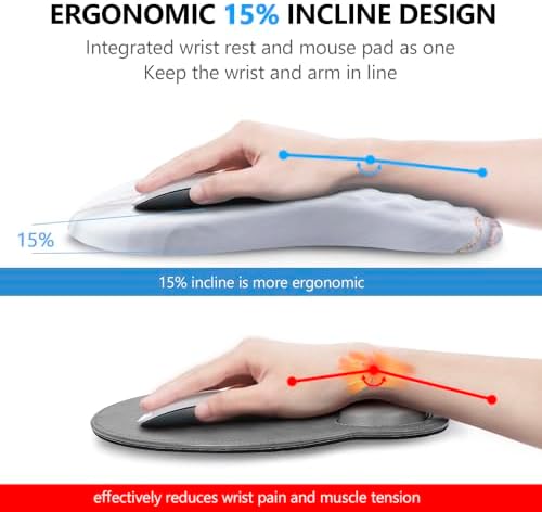 Ergonomic Mouse Pad & Keyboard Wrist Rest Set, Memory Foam - Image 2