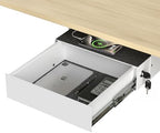 Under Desk Drawer Slide Out, Lockable Steel Drawer,13.8",White by ERGOCOLLECT