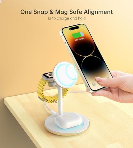 XooFly 3 in 1 Magnetic Wireless Charging Station for Apple Devices,15W - Image 2