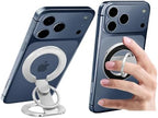 RESPECTED BRO Magnetic-Phone-Ring-Holder with Dual Rings, Compatible with iPhone 17/16/15/14/13/12, Multifunctional Stand for Desk,Office,Gym,Kitchen & All Metal Surfaces, Finger Loop Grip (Silver) by RespectedBro