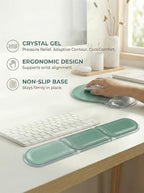 AUPET Ergonomic Gel Mouse Pad and Keyboard Wrist Rest Set, Crystal Gel Cushion Support, PU Base, Smooth Tracking Surface, Easy to Clean Desk Accessories for Office Home Laptop (Gradient Mint Green) - Image 3