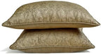 Antique Gold Luxury Lumbar Pillow Cover 12" x 26" | Contemporary Jacquard Oblong Cushion Cover Damask | Antique Gold Textured Fabric Pillowcases for Bed, Couch & Sofa, Modern Home Décor - Golden Aura - Image 5