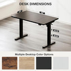 Acrolix 48x24 Electric Standing Desk with Cable Net, Black - Image 3