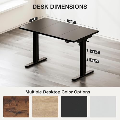 Acrolix 48x24 Electric Standing Desk with Cable Net, Black - Image 3