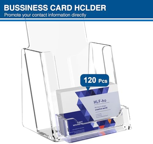 Brochure Holder 4x9 Inch Acrylic Literature Holders Clear Flyer Display Stand with Business Card Slot Pamphlet Holder Multi Purpose Organizer for Office, Lobby, Hotels, Trade Shows, 12 Pack - Image 4