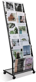 Floor-Standing Magazine Rack 6-Layer with Wheels, Brochure Display Stand for Exhibitions, Office, and Any Organization Requiring Information Display by TONGMO