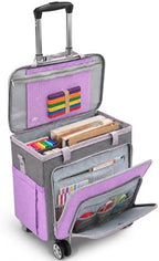 Rolling Teacher Bag With Wheels, Tote Organizer With Detachable Trolley by FINESUN