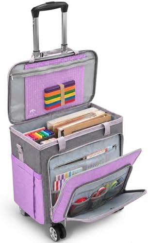 Rolling Teacher Bag With Wheels, Tote Organizer With Detachable Trolley by FINESUN