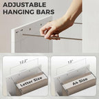 HOMCOM 3 Drawer File Cabinet Printer Stand Silent Slides Distressed White - Image 6