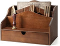 Rebee Vision Mail Organizer for Desk with 4-Slot Letter Home Decor, Brown by REBEEVISION