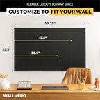 WALLHERO Vision Board - Large Cork Board for Walls 59" x 36", Black Bulletin Board | 15 Pack Felt Wall Tiles | Cork Boards for Office Pin Board Tack Board Cork Boards - Image 4