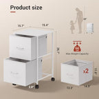 DEVAISE 2 Drawer Mobile File Cabinet with Open Storage Shelf - Image 3