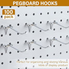 Shimeyao 100 Pcs Peg Board Hooks Stainless Steel Pegs,2.8 Inch,Silver - Image 5