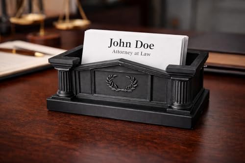 Business Card Holder for Desk – Attorney Courthouse Design for Law Office Reception, Gift for Lawyers & Legal Professionals - Image 2
