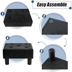 BRIAN & DANY Small Foot Stool, Velvet Foot Stools with Legs, Stable Small Footstool for Living Room, Ink Black - Image 5