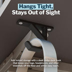 Vari VariDesk Undermount Desk Hook – Heavy-Duty Under Desk Hooks for Bags, Headphones & Accessories, Supports Up to 50 lbs Space-Saving Organizer (Set of 2) - Image 2