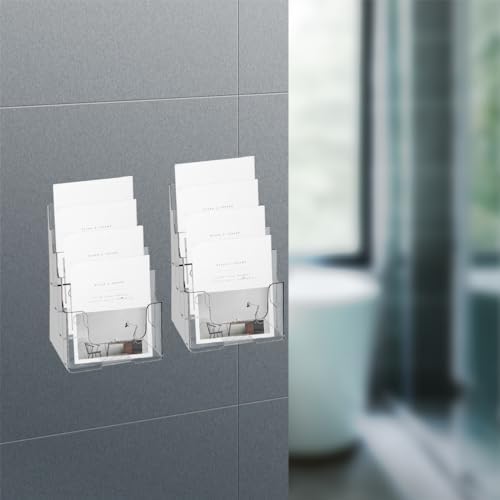 Acrylic Brochure Holder 2 Pcs 4 Tier Clear Literature Stand - Image 7