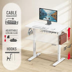 SHW 40 x 22 Inches Electric Height Adjustable Sit to Stand Desk, White - Image 4