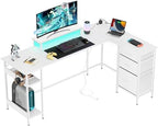 DEVAISE Computer Desk, Home Office, 66 Inch with Drawers, White by DEVAISE