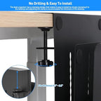 MAXECHO Desk Side Storage, Under Desk Laptop Mount, Table Side Hanging File Organizer, No Drill Clamp On Cable Management Tray, Laptop Holder with Magnetic Pen Holder for Office and Home, Load 22 Lbs - Image 2