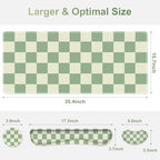 Large Gaming Mouse Pad Set, 4 in1 Ergonomics Keyboard Desk Mat with Memory Foam Wrist Rest, Extended Game Mousepad, Non-Slip Desk Pad Matt Easy Typing Pain Relief I Green Checkered - Image 4