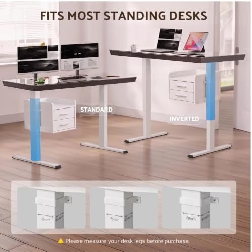OUTFINE Under Desk Drawer, Clamp-On Storage for Standing Desks, White - Image 2