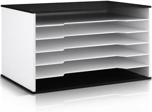 6-Tier Construction Paper Organizer, 12x18 11x17 Storage, Black White by DL+Davis+Lorence