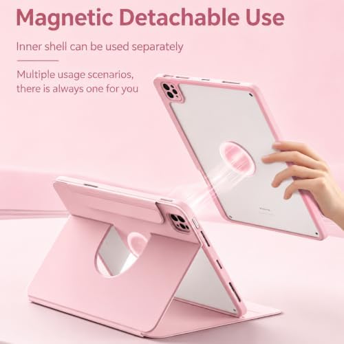 Keyboard Case with Touchpad for Galaxy Tab S10 FE/S10 Lite/S9 FE 10.9-Inch, Tab S9 11", Detachable Keyboard Case with Touchpad, 360 Degree Rotating Stand Cover with S Pen Holder, Pink - Image 5