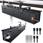 27" No Drill Under Desk Cable Management Tray (Black) by NODOCA