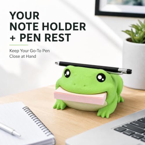 Frog Sticky Note Holder, 3D Printed Desk Organizer - Image 3
