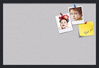PinPix 30x20 inch Cork Bulletin Board. This Decorative Framed Pin Board Comes with Diamond Pattern in Light Grey Design and Satin Black. Ideal for Home, Office Decor or School (PinPix-524) by PinPixBulletinBoards