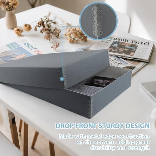 Lineco, Archival Newspaper Preservation Storage Box, 18''x13''x3'', Gray - Image 3