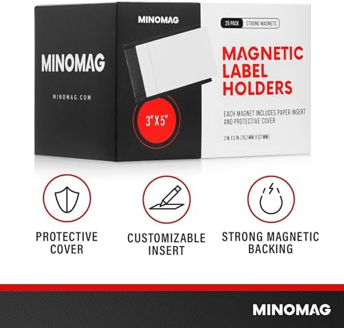 25pcs Magnetic Label Holders 3x5 Inches | C Channel Magnetic Index Card Holder for Steel Shelves, Warehouse Racks - Image 4