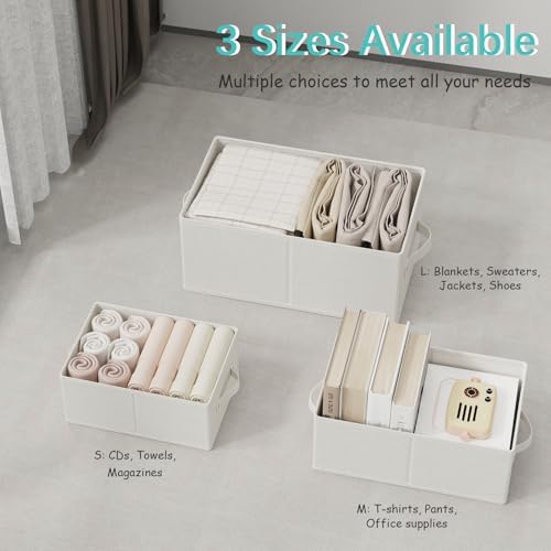 Storage Basket, Closet Organizer, 3 Pack, White, 18.5x11x7.9 In - Image 5