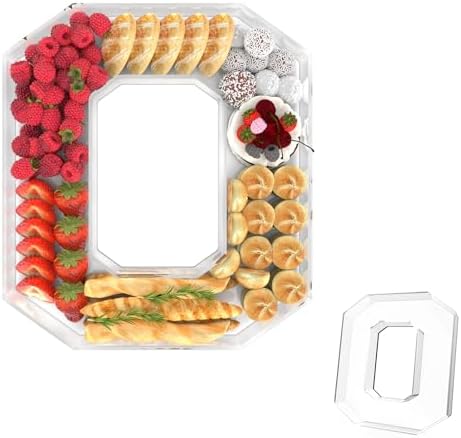 13.8" Acrylic Letter Charcuterie Tray,Fillable Alphabet Box (Letter O) by Tdsuco