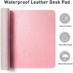 Aothia Faux Leather Desk Mat – Large Mouse Pad, Non-Slip PU Leather Blotter, Waterproof Writing Surface for Office and Home (Fairy Pink, 47.2" x 23.6") - Image 6