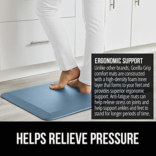 GORILLA GRIP Cushioned Antifatigue Kitchen Mat for Floor, 39x20, Sky Blue - Image 3